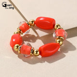Colorful Beaded Chain Link Bracelet for Women Girls