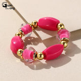 Colorful Beaded Chain Link Bracelet for Women Girls