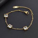 Elegant Emerald Square Bracelet Set for Women