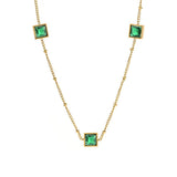 Elegant Emerald Square Bracelet Set for Women
