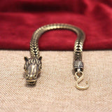 Vintage Brass Horse Head Bracelet Hipster Hand Chain Bangles