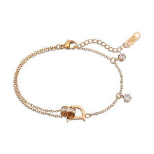 Classic Titanium Steel Letter D Buckle Bracelet for Women