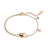 Classic Titanium Steel Letter D Buckle Bracelet for Women