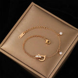 Classic Titanium Steel Letter D Buckle Bracelet for Women