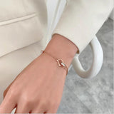 Classic Titanium Steel Letter D Buckle Bracelet for Women