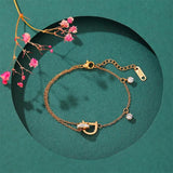 Classic Titanium Steel Letter D Buckle Bracelet for Women
