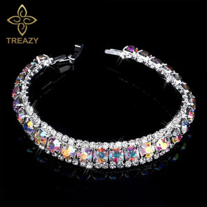 Multicolor Rhinestone Bracelets for Women Bridal Wedding Jewelry