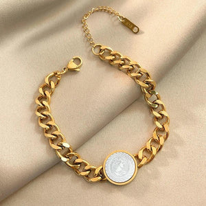 Stainless Steel Thick Chain Bracelet Punk Hip-Hop Jewelry