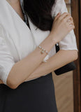 Geometric Zircon Pendant Bracelet for Women