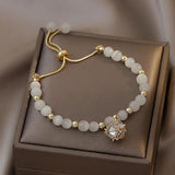 Geometric Zircon Pendant Bracelet for Women