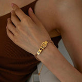 Charm Bangle Link Chain Bracelet for Women Jewelry