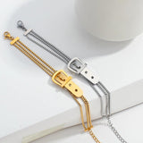 Charm Bangle Link Chain Bracelet for Women Jewelry