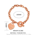 Love Heart Charm Women's Bracelet Silver Stainless Steel Chain Jewelry
