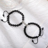 Lovecryst Magnet Couple Bracelets Set Romantic Heart Matching Stone Bead
