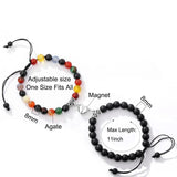 Lovecryst Magnet Couple Bracelets Set Romantic Heart Matching Stone Bead