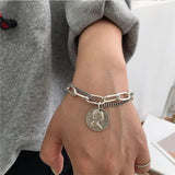 ANENJER Irregular Thick Chain Bracelet Vintage Distressed Jewelry