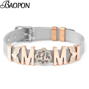 10mm MOM Santa Claus Slide Beads Mesh Bracelets For Women