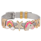 10mm MOM Santa Claus Slide Beads Mesh Bracelets For Women