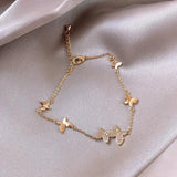 Delicate Butterfly Bracelet Copper Chain Zircon Inlaid