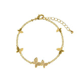 Delicate Butterfly Bracelet Copper Chain Zircon Inlaid