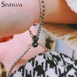 Stainless Steel Hematite Beads Couple Bracelet Titanium Steel Waterproof