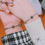 Stainless Steel Hematite Beads Couple Bracelet Titanium Steel Waterproof