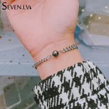 Stainless Steel Hematite Beads Couple Bracelet Titanium Steel Waterproof