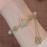 Chinese Style Jade Rabbit Beads Bracelet Vintage