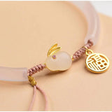 Chinese Style Jade Rabbit Beads Bracelet Vintage