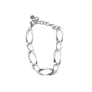 XIYANIKE Silver Twisted Wave Oval Bracelet For Women Charm Jewelry Party