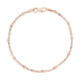 FJ 2MM Women Oval Bead Snail 585 Rose Chain Bracelet