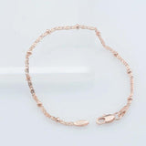 FJ 2MM Women Oval Bead Snail 585 Rose Chain Bracelet