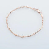 FJ 2MM Women Oval Bead Snail 585 Rose Chain Bracelet