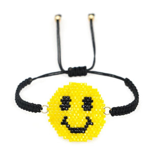 Go2boho Happy Face Smiley Charm Bracelet Yellow