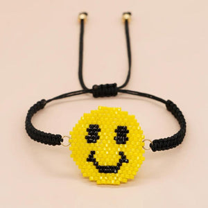 Go2boho Happy Face Smiley Charm Bracelet Yellow