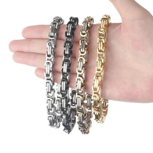 Byzantine Stainless Steel Bracelet Heavy Strong Silver Link Chain Bracelets