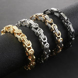 Byzantine Stainless Steel Bracelet Heavy Strong Silver Link Chain Bracelets