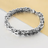 Byzantine Stainless Steel Bracelet Heavy Strong Silver Link Chain Bracelets