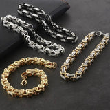 Byzantine Stainless Steel Bracelet Heavy Strong Silver Link Chain Bracelets