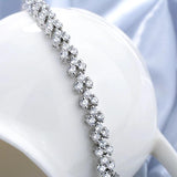 Crystal Link Chain Bracelet 6mm Silver Charm for Women