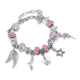 Dragonfly Owl Crystal Charm Bracelet Women DIY Beads Jewelry Gift