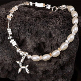 Vintage Punk Dog Pendant Pearl Bracelet Geometric Jewelry