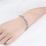 Romantic Purple Pink Zircon Bracelet Heart Shape Asymmetric Hollow Heart