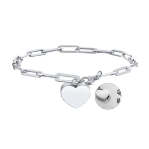 Paperclip Chain Heart Urn Bracelet for Women