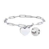Paperclip Chain Heart Urn Bracelet for Women