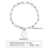 Paperclip Chain Heart Urn Bracelet for Women
