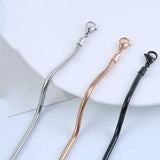 Stainless Steel Snake Chain Charms Beads Bracelet Bangle DIY Bracelet For Women