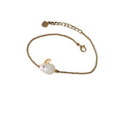 Chinese Style Jade Rabbit Bracelet Silver Plated Small Animal Jewelry