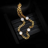 316L Stainless Steel Zircon Women's Chain Bracelet