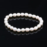Pink Purple Rice Pearl Bracelet 7-8mm